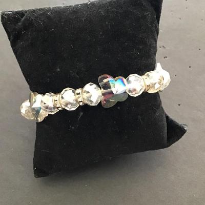 Crystal bead with AB butterfly stretchy bracelet
