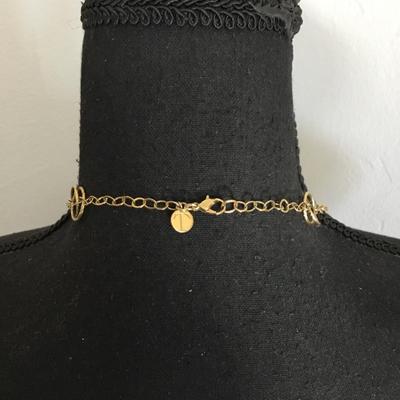 Beautiful goldtone very nice Talbots circular chain-link statement, necklace