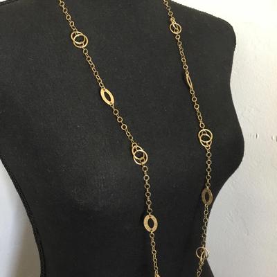 Beautiful goldtone very nice Talbots circular chain-link statement, necklace