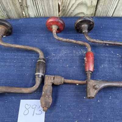 Vintage Bit Brace Hand Drill Lot