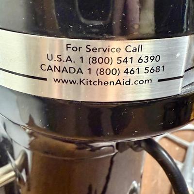 Sale Photo Thumbnail #328: Model KG25H7X0B. Includes mixer, bowl, and 3 attachments.  Tested, runs but is noisy (loud), may need simple lubrication and adjustment.
