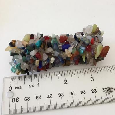 Beautiful, Multi gemstone, chip stretch, bracelet, thick and wide