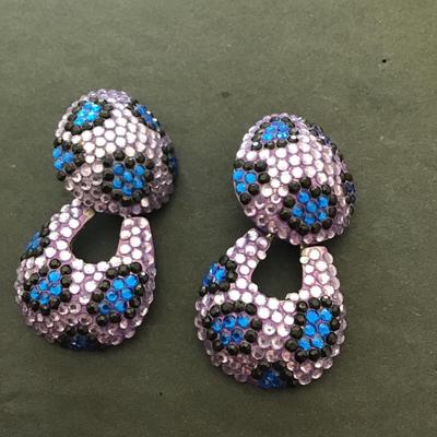 Beautiful multicolored door knocker earrings