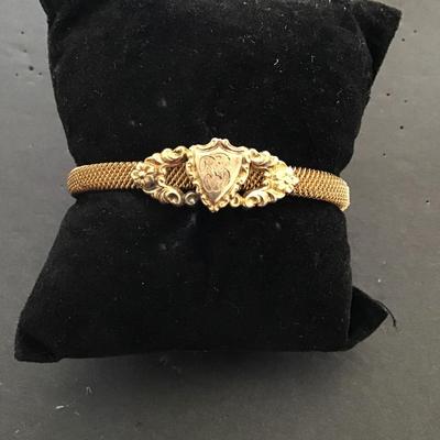 Vintage Victorian, like goldtone mesh bracelet