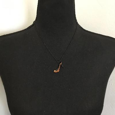 Super cute rhinestone stiletto, high heel pendant necklace