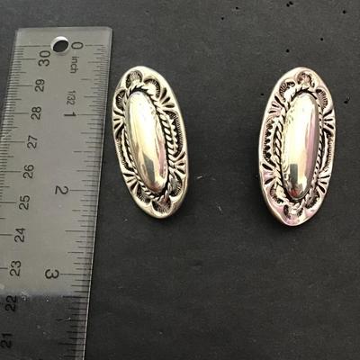 Silvertone fashion, statement earrings