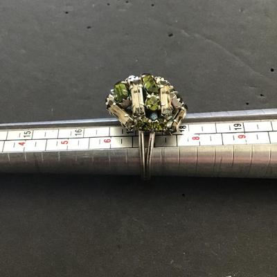 Vintage glass rhinestone expansion ring