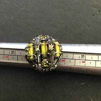 Vintage glass rhinestone expansion ring