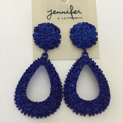 Beautiful, electric blue statement earrings