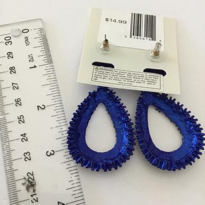 Beautiful, electric blue statement earrings