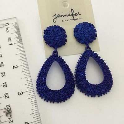 Beautiful, electric blue statement earrings