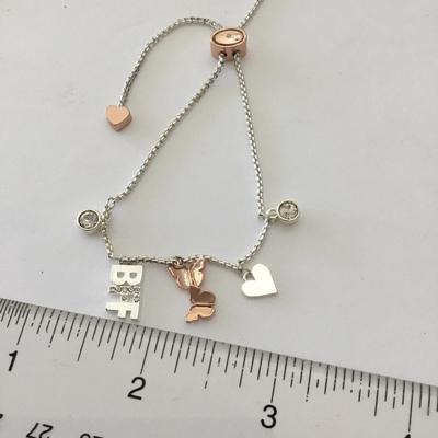 Beautiful rose, gold, toned, silver toned, beautiful slider bracelet