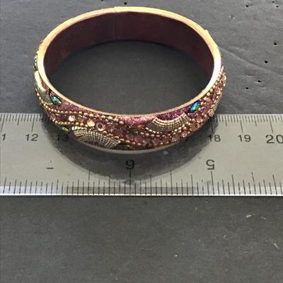 Copper multi colored rhinestone fashion bracelet
