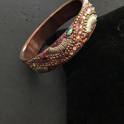 Copper multi colored rhinestone fashion bracelet