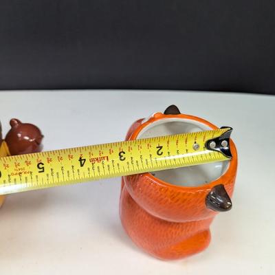 Vintage Squirrel & Acorn Ceramic Planter & Ceramic Fox Mug