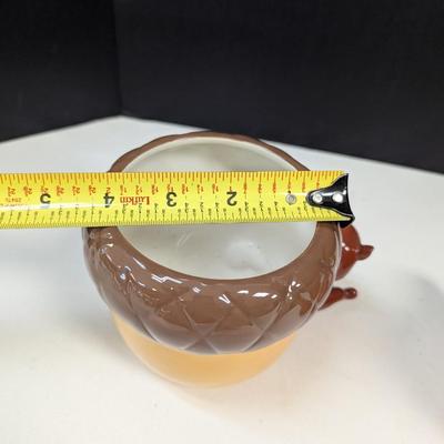 Vintage Squirrel & Acorn Ceramic Planter & Ceramic Fox Mug