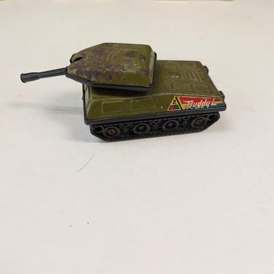 Metal/Plastic Army Tank Made In Japan - Buried Treasure Play Set