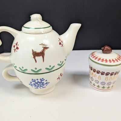 Pfaltzgraff Nordic Christmas Tea For One - Yankee Candle Jar