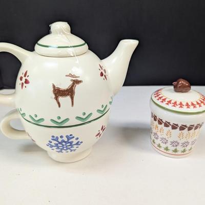 Pfaltzgraff Nordic Christmas Tea For One - Yankee Candle Jar