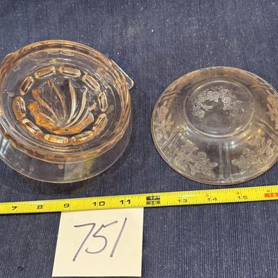 Pink Depression Glass Citrus Juicer and More
