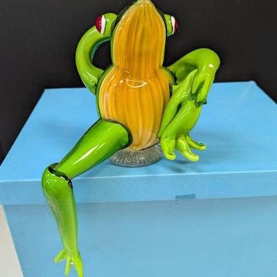 Studly Glass Frog Figurine By Lenox w/Box