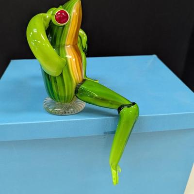 Studly Glass Frog Figurine By Lenox w/Box