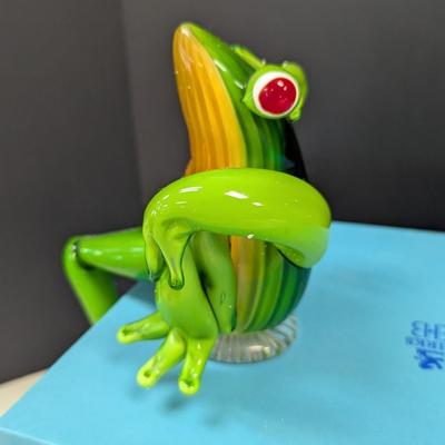 Studly Glass Frog Figurine By Lenox w/Box