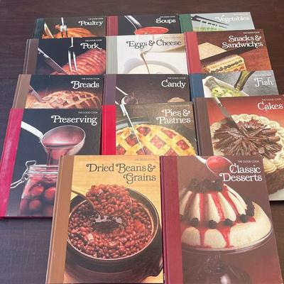 Sale Photo Thumbnail #67: A complete matching set of 13 hardcover cookbooks from the Time-Life “The Good Cook” series, published between 1980–1982. Each volume covers a classic category with step-by-step photography and recipes from international culinary experts.
Titles inc
