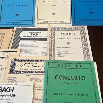 Sale Photo Thumbnail #74: Collection of vintage and mid-century classical sheet music and instructional scores for violin and piano (some for cello). Excellent lot for musicians, teachers, and collectors of historic publications.
Includes:
•	Faure – Sonata in A Major, Op. 13 (