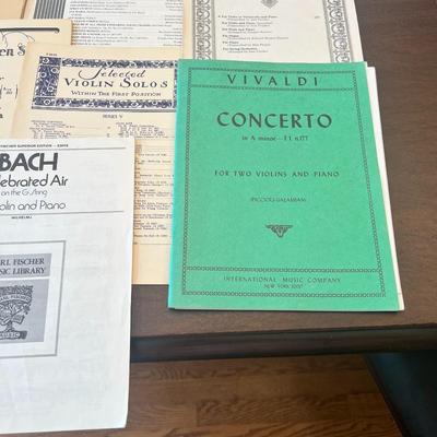 Sale Photo Thumbnail #75: Collection of vintage and mid-century classical sheet music and instructional scores for violin and piano (some for cello). Excellent lot for musicians, teachers, and collectors of historic publications.
Includes:
•	Faure – Sonata in A Major, Op. 13 (