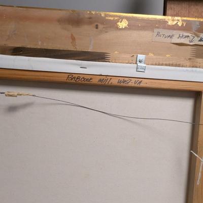 Framed Hand-painted Painting By Pollock 2000 Babcock Mill West VA Approx 44" x 32"