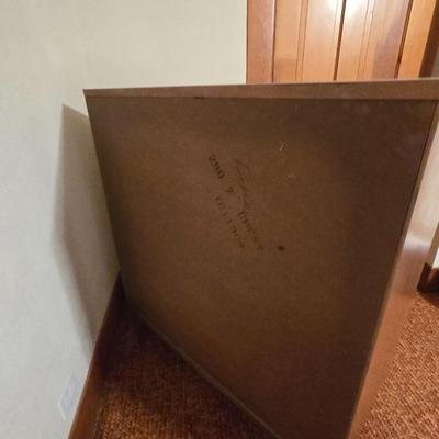 Mid-century modern tall four-drawer highboy dresser by Dixie Furniture Co.