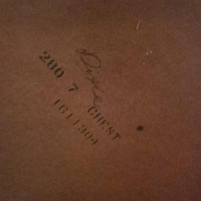 Mid-century modern tall four-drawer highboy dresser by Dixie Furniture Co.