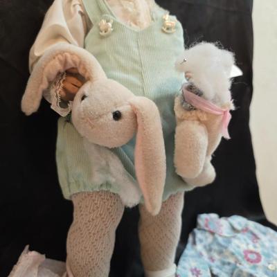 Handcrafted porcelain doll collectible named "Tuffy", created by Seena Hallig