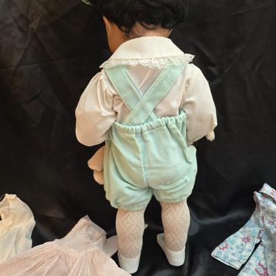 Handcrafted porcelain doll collectible named "Tuffy", created by Seena Hallig