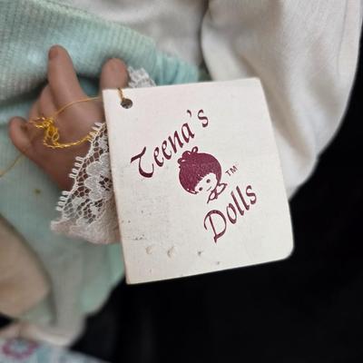 Handcrafted porcelain doll collectible named "Tuffy", created by Seena Hallig