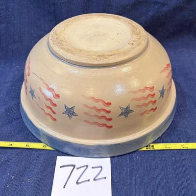 Beaumont Brothers Pottery BBP Stoneware Large Mixing Bowl Stars Stripes