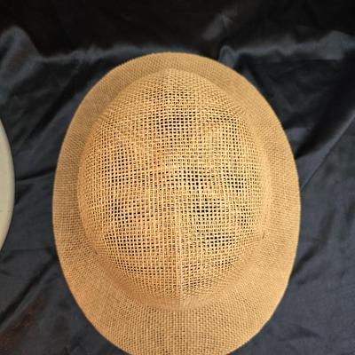 Brookstone safari straw hat and a Vintage pith helmet, safari Hat, Men's Hat, 1950s fashion