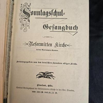 Wooden R& B bookends with a collection of vintage books - Five little peppers at school, Colorado, and an antique German Sunday...