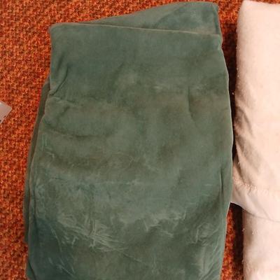 Two blankets - Vellux - and a white one with satin trim