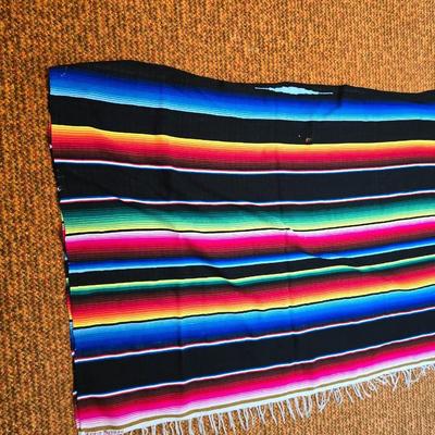 Two Vibrant & Colorful Mexican serape blankets