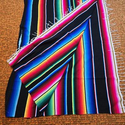 Two Vibrant & Colorful Mexican serape blankets