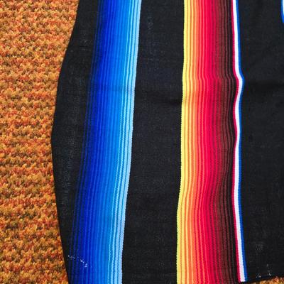 Two Vibrant & Colorful Mexican serape blankets