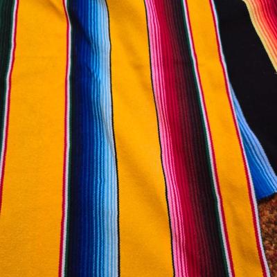 Two Vibrant & Colorful Mexican serape blankets