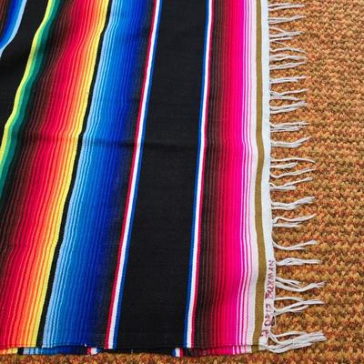 Two Vibrant & Colorful Mexican serape blankets