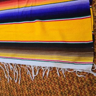 Two Vibrant & Colorful Mexican serape blankets