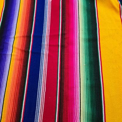 Two Vibrant & Colorful Mexican serape blankets