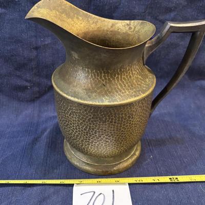 Hammered Metal Water Pitcher