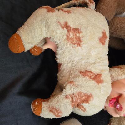 Vintage plush animals including Rushton - Daisy Belle Cow, with Rubber Face and Udders, 1975 Dakin Elbert the Bighorn sheep, Black &...