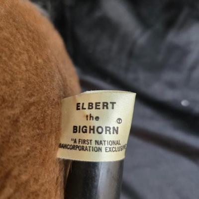 Vintage plush animals including Rushton - Daisy Belle Cow, with Rubber Face and Udders, 1975 Dakin Elbert the Bighorn sheep, Black &...